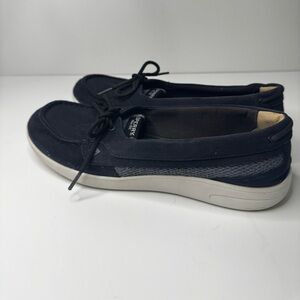 Sperry Top Sider 2-Eye Boat Shoes Fabric Lace Up Black Women’s Sz 11